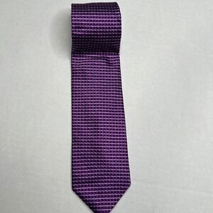 Brooks Brothers Makers and Merchants purple print silk tie EUC